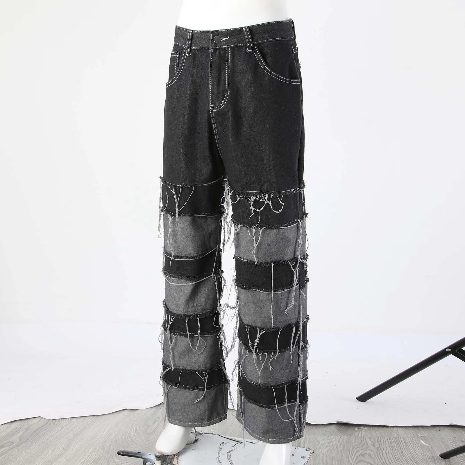 Splice Wide Leg Jeans